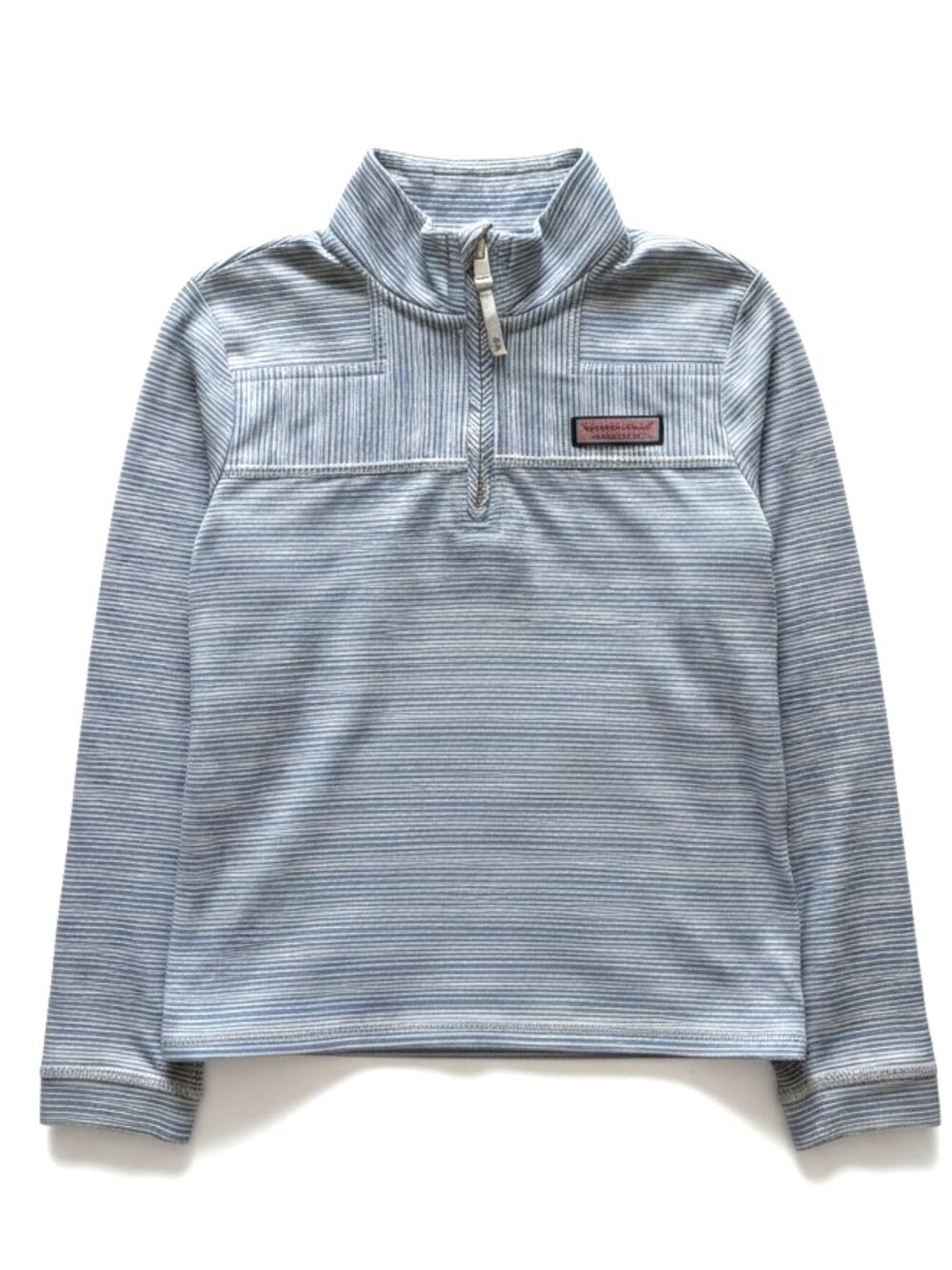 Vineyard Vines Sankaty 1/4 Zip Pullover Kids XS 5-6 Blue Stripe Performance